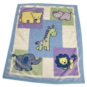 VTG Kidsline‎ Baby Blanket Microplush Animals Rhino Giraffe Elephant Lion Bear